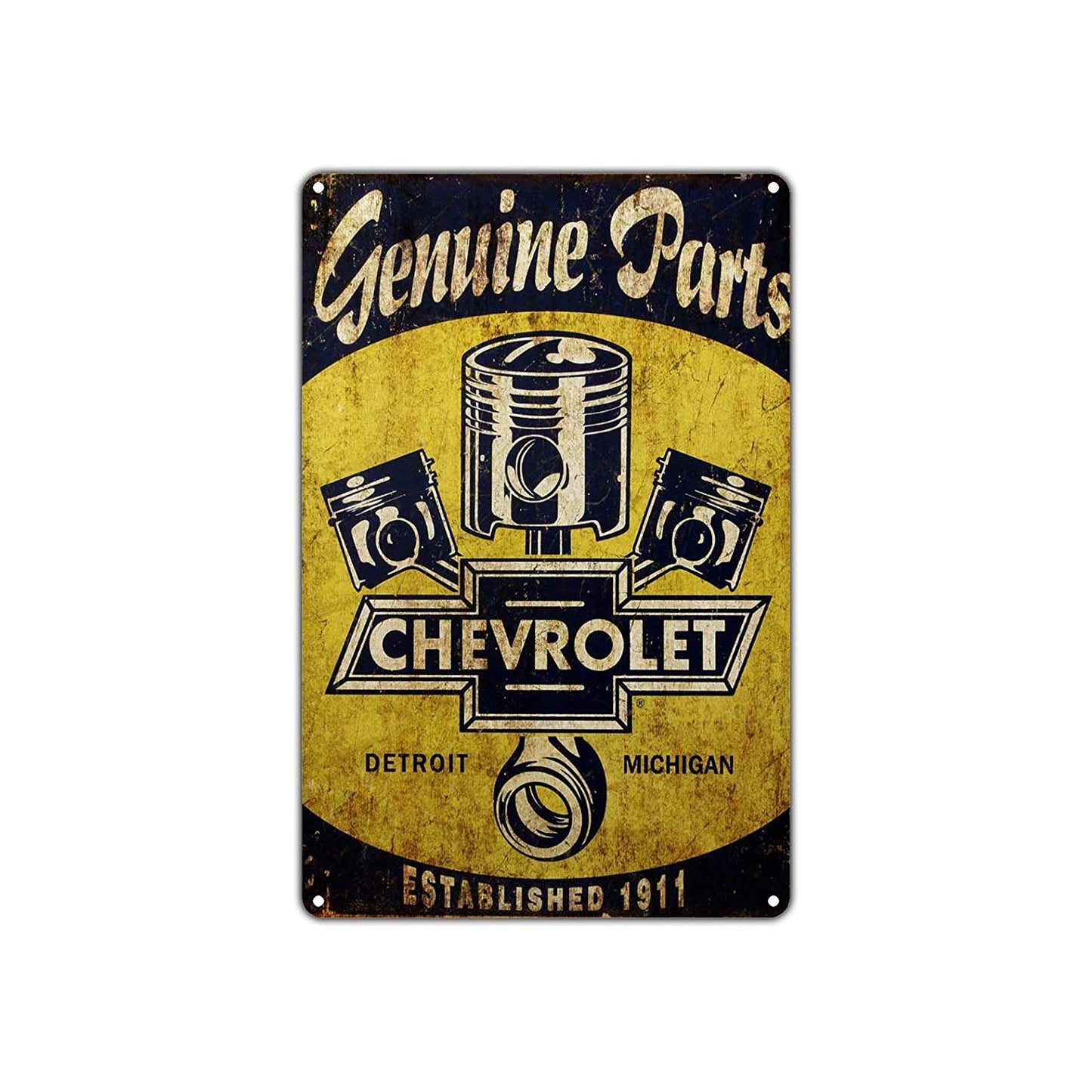 Chevrolet Genuine Parts Established 1911 Vintage Retro Wall Decor Art Shop Man Cave Bar Aluminum