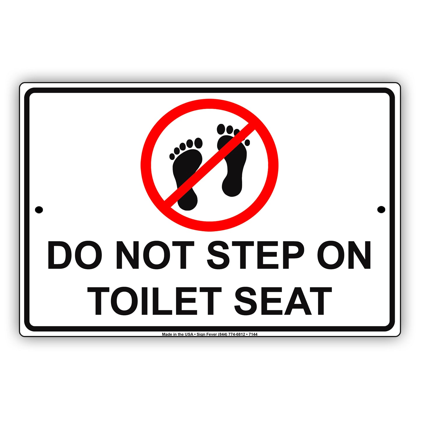 Do Not Step On Toilet Seat Notice Funny Warning Restricted Bathroom Aluminum Metal Sign Plate