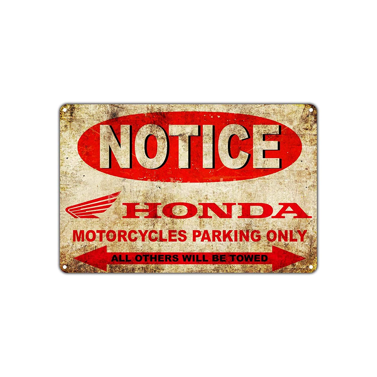 Notice Honda Motorcycles Parking Only Others Will Be Towed Vintage Retro Wall Decor Art Shop Man Cave Bar Aluminum