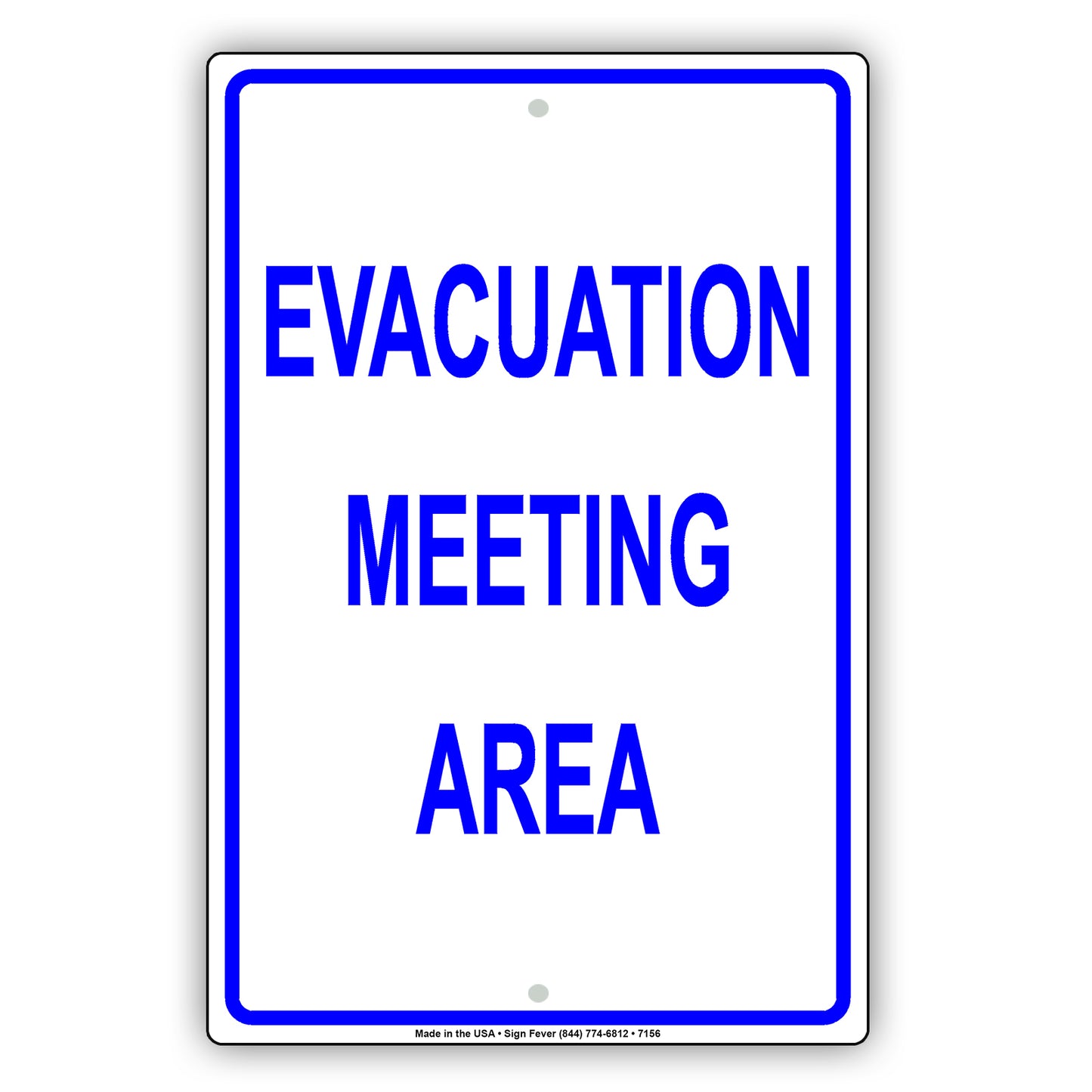 Evacuation Meeting Area Notice Novelty Aluminum Metal Sign Plate