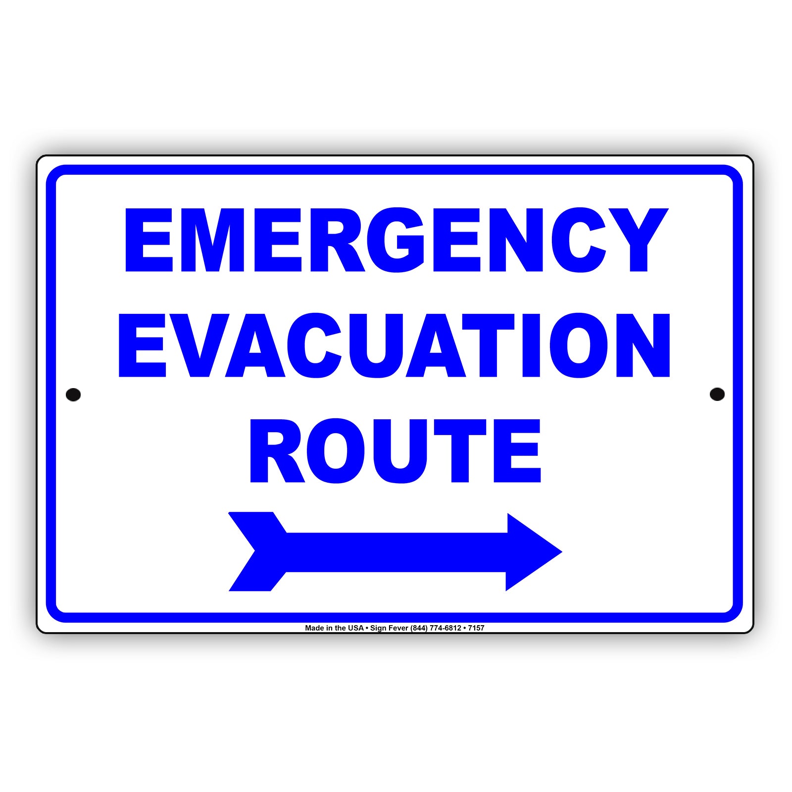 Emergency Evacuation Route Notice Novelty Aluminum Metal Sign Plate