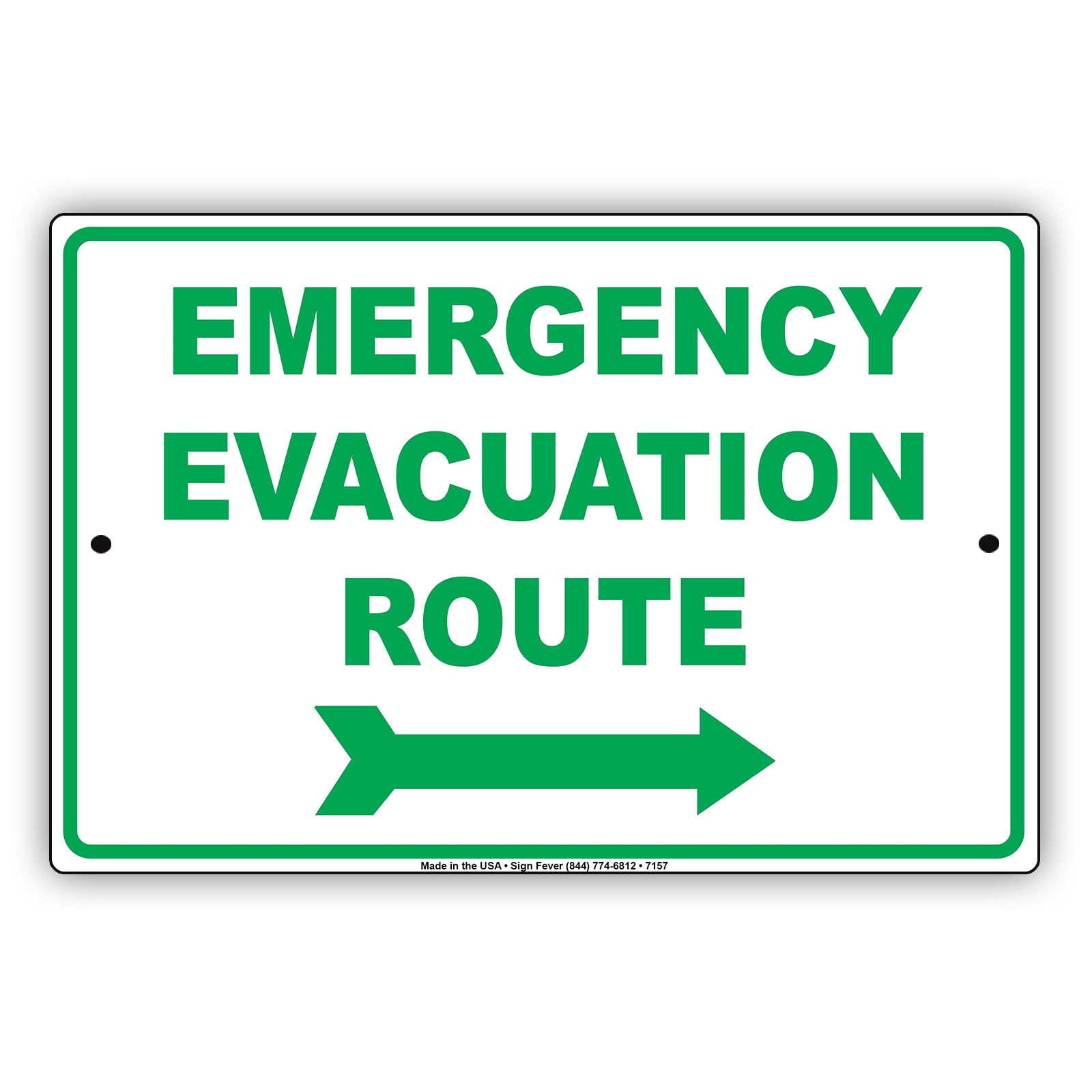 Emergency Evacuation Route Notice Novelty Aluminum Metal Sign Plate