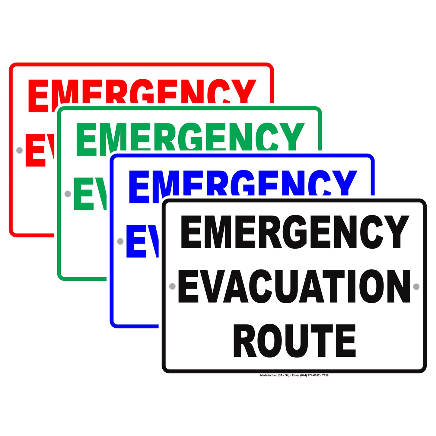 Emergency Evacuation Route Notice Novelty Aluminum Metal Sign Plate