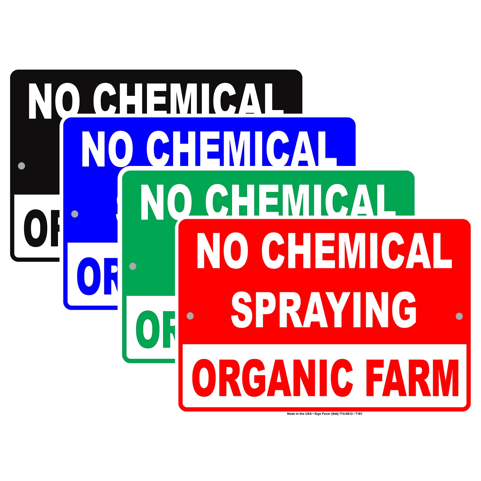 No Chemical Spraying Organic Farm Aluminum Metal Sign Plate