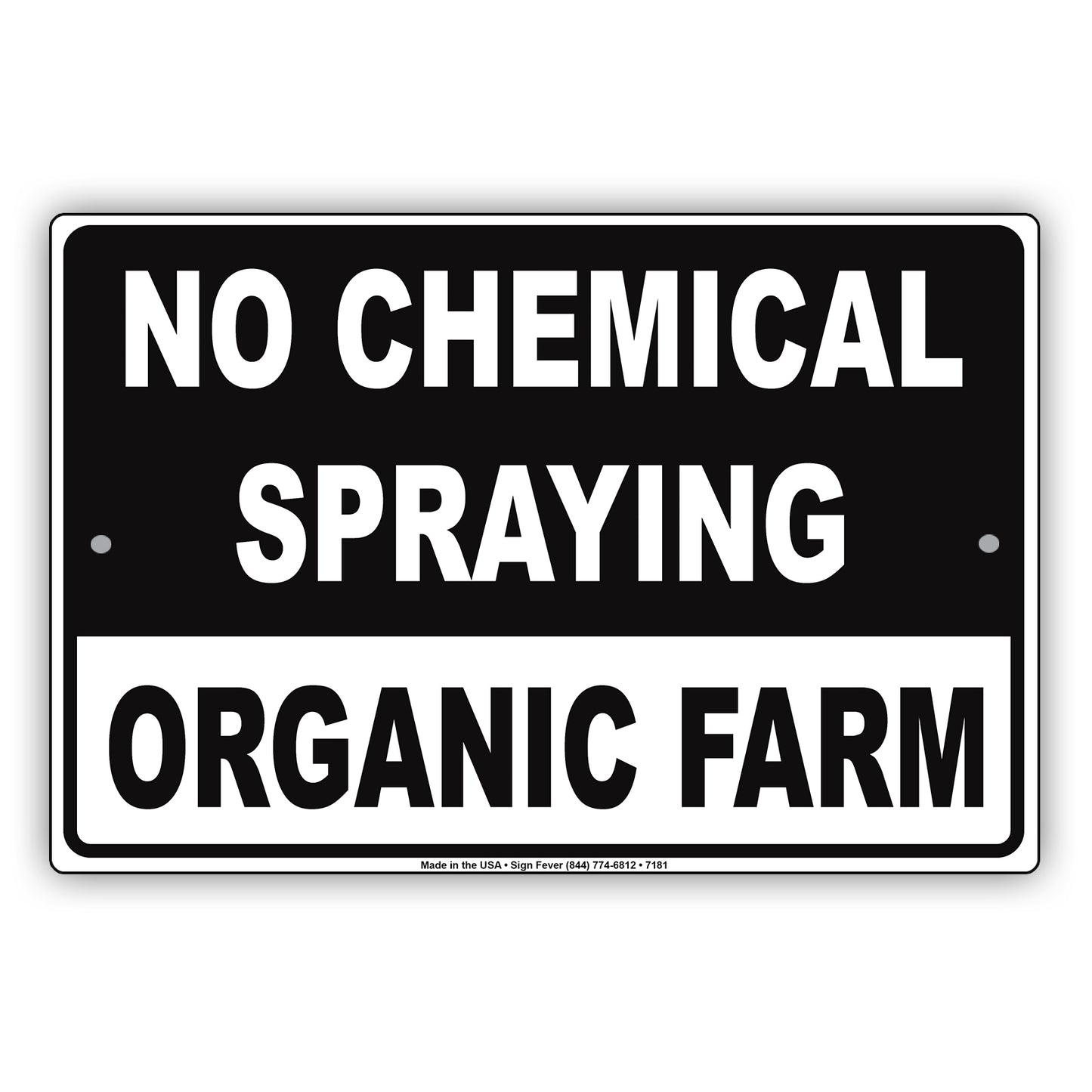 No Chemical Spraying Organic Farm Aluminum Metal Sign Plate