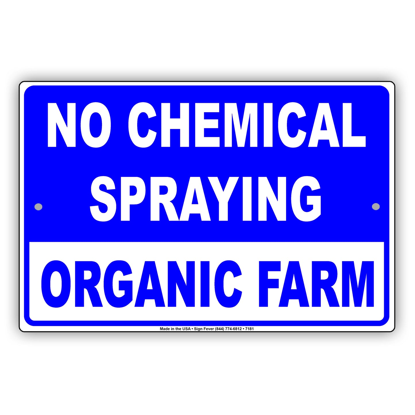 No Chemical Spraying Organic Farm Aluminum Metal Sign Plate