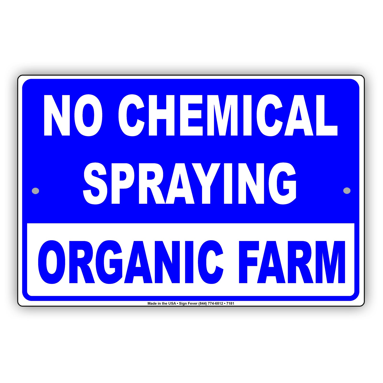 No Chemical Spraying Organic Farm Aluminum Metal Sign Plate