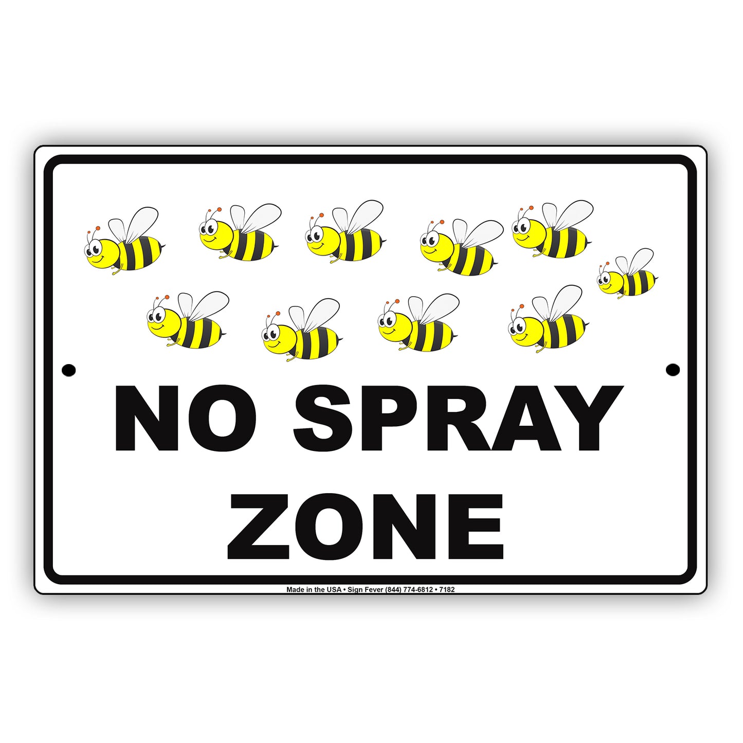 No Spray Zone Organic Farm Free Butterfly Alert Aluminum Metal Sign Plate