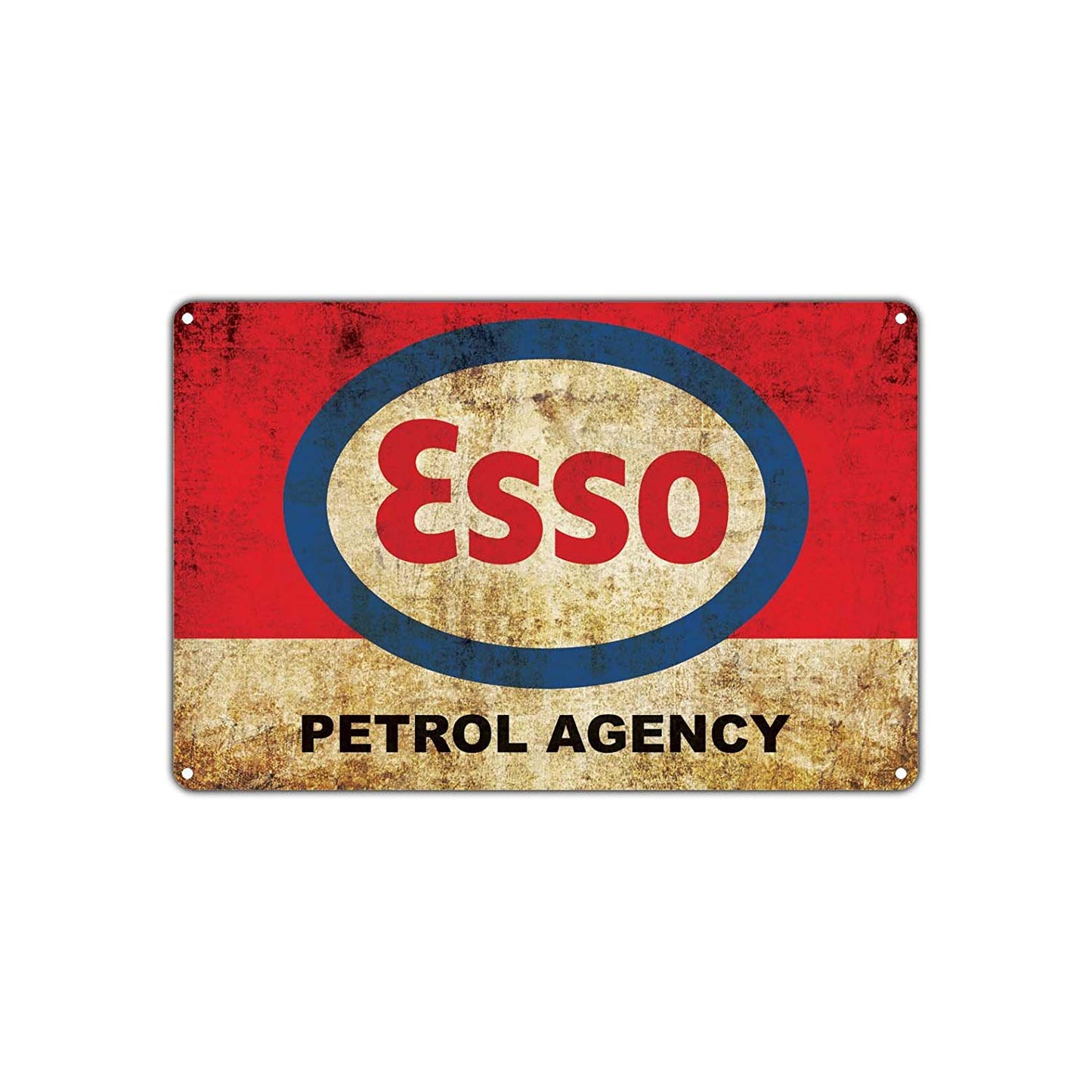 Esso Petrol Agency Oil Gasoline Gas Station Vintage Retro Wall Decor Art Shop Man Cave Bar Aluminum