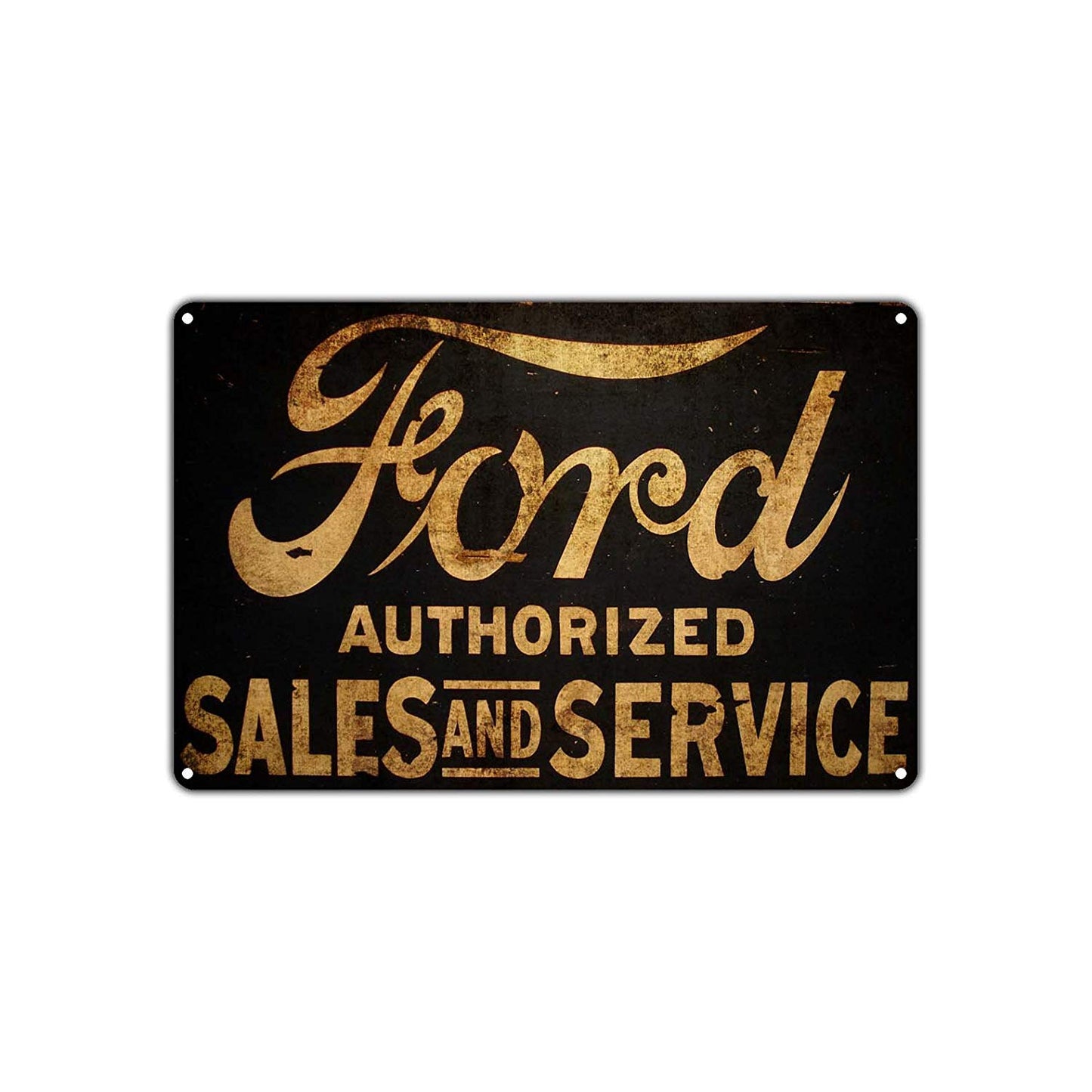 Ford Authorized Sales and Services Car Automobile Showroom Expo Vintage Retro Decor Aluminum