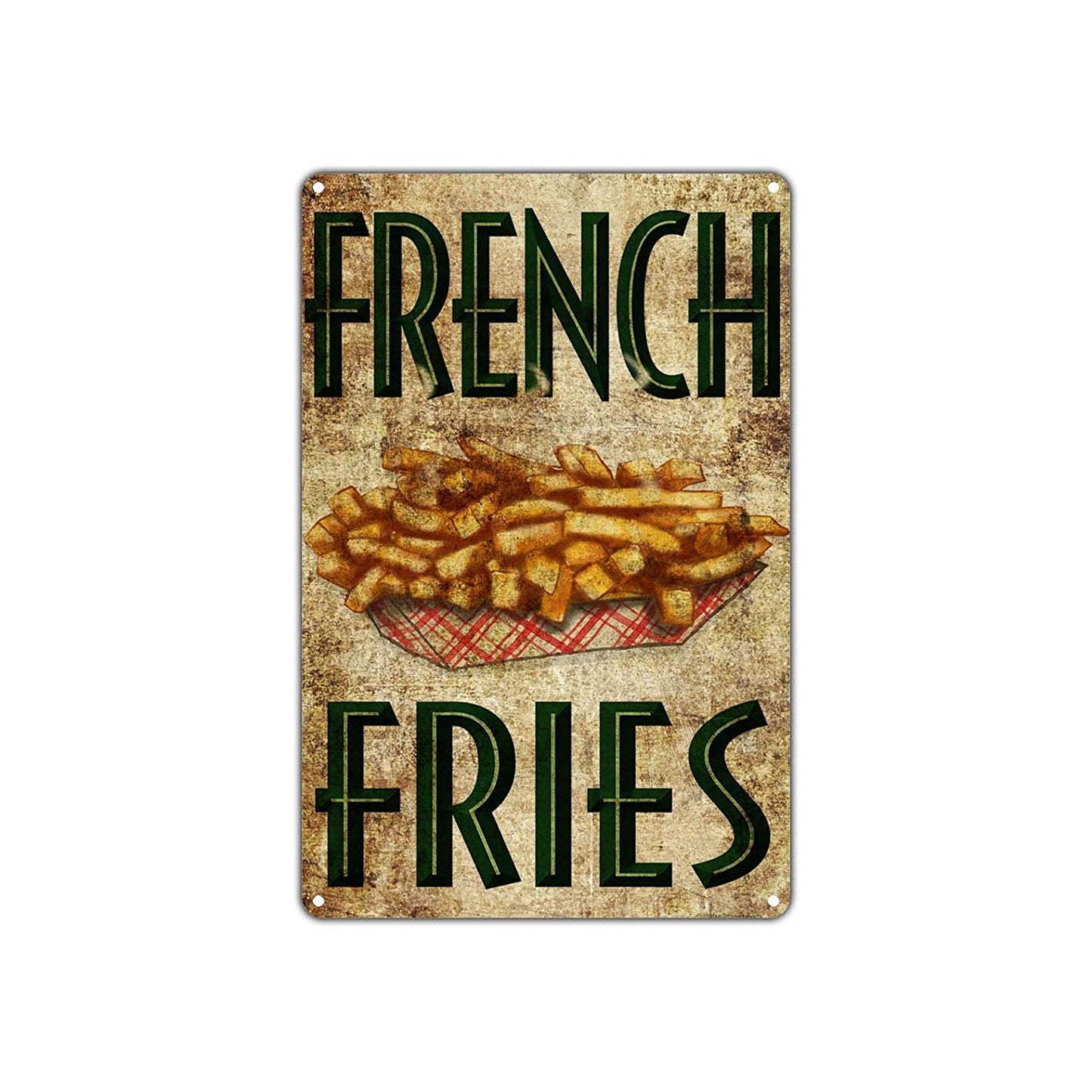 French Fries Fast Food American Comfort Food Restaurant Vintage Retro Wall Decor Art Shop Aluminum