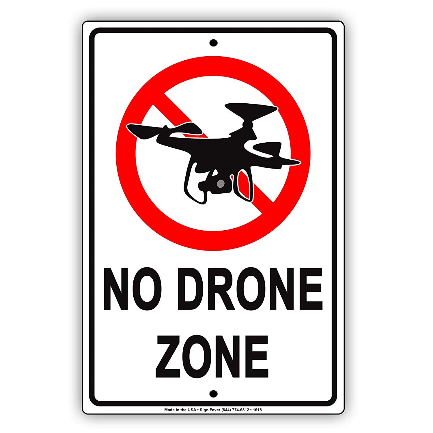 No Drone Zone Federal Aviation Administration Restrictions Alert Warning Notice Aluminum