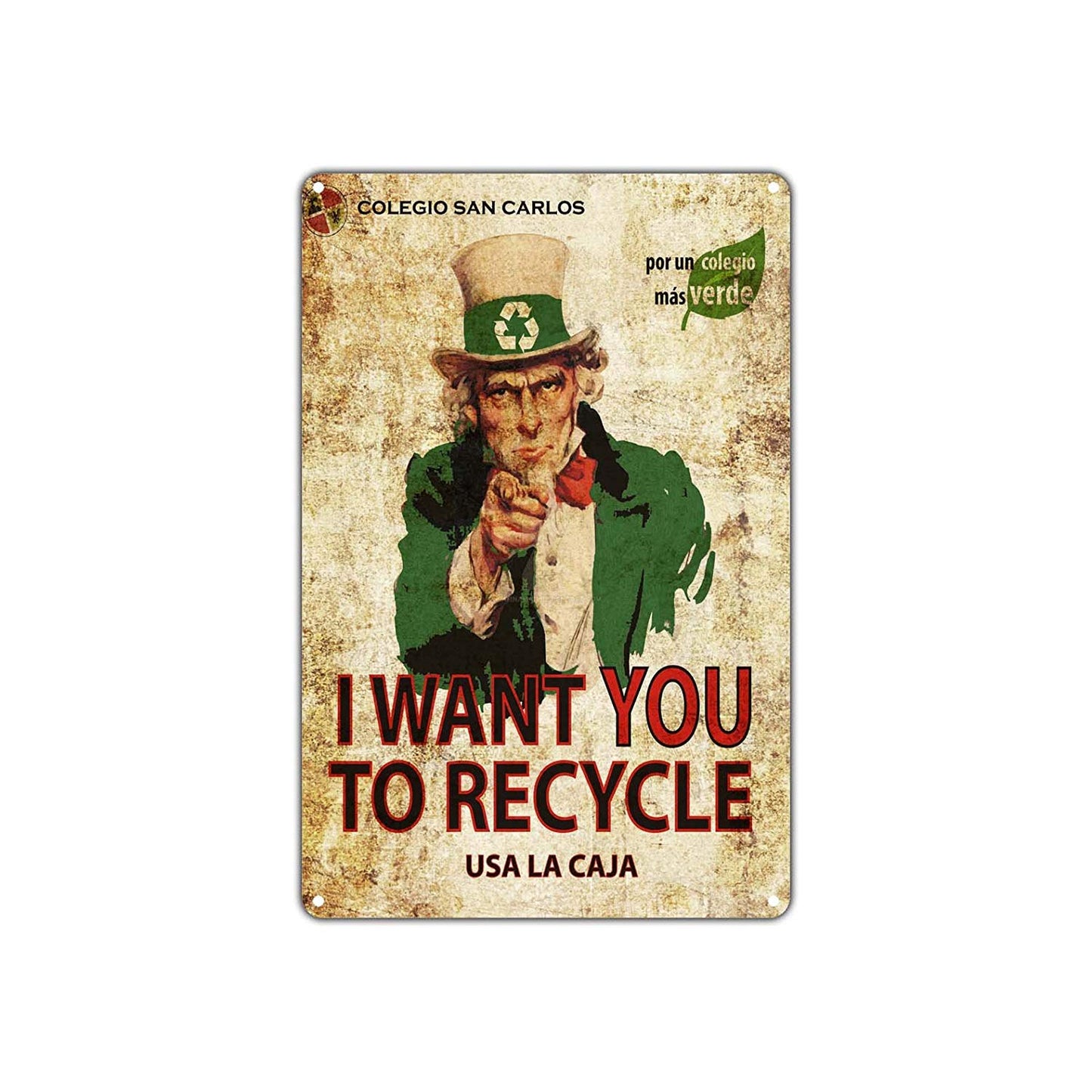 I Want You To Recycle Uncle Sam Usa La Caja Vintage Retro Wall Decor Art Shop Man Cave Aluminum