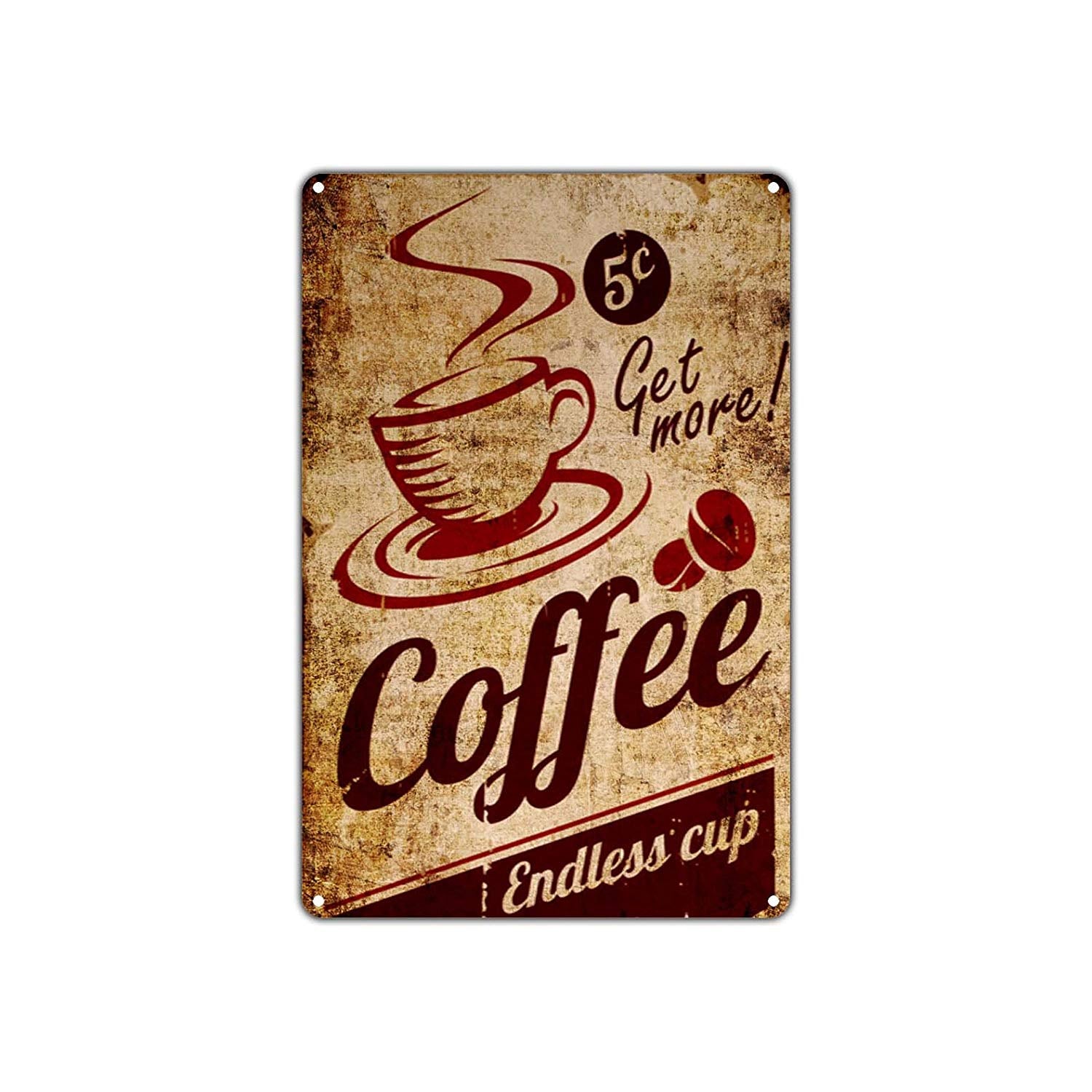 Coffee Get More! Endless Cup Café Restaurant Metal Art Man Cave Bar Aluminum Sign