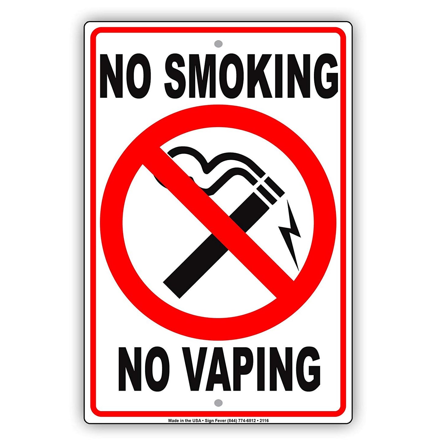 No Smoking No Vaping Tobacco Restriction Caution Warning Notice Aluminum