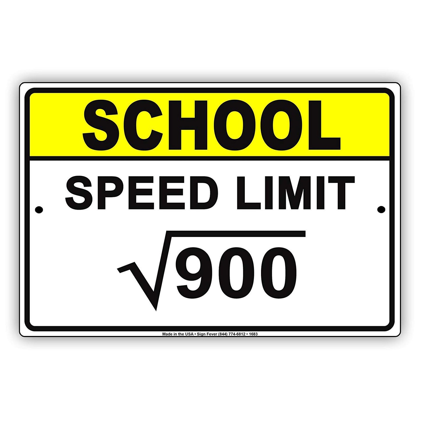 School Speed Limit ?900 30 MPH Safety Math Geek Funny Road Traffic Caution Notice Aluminum