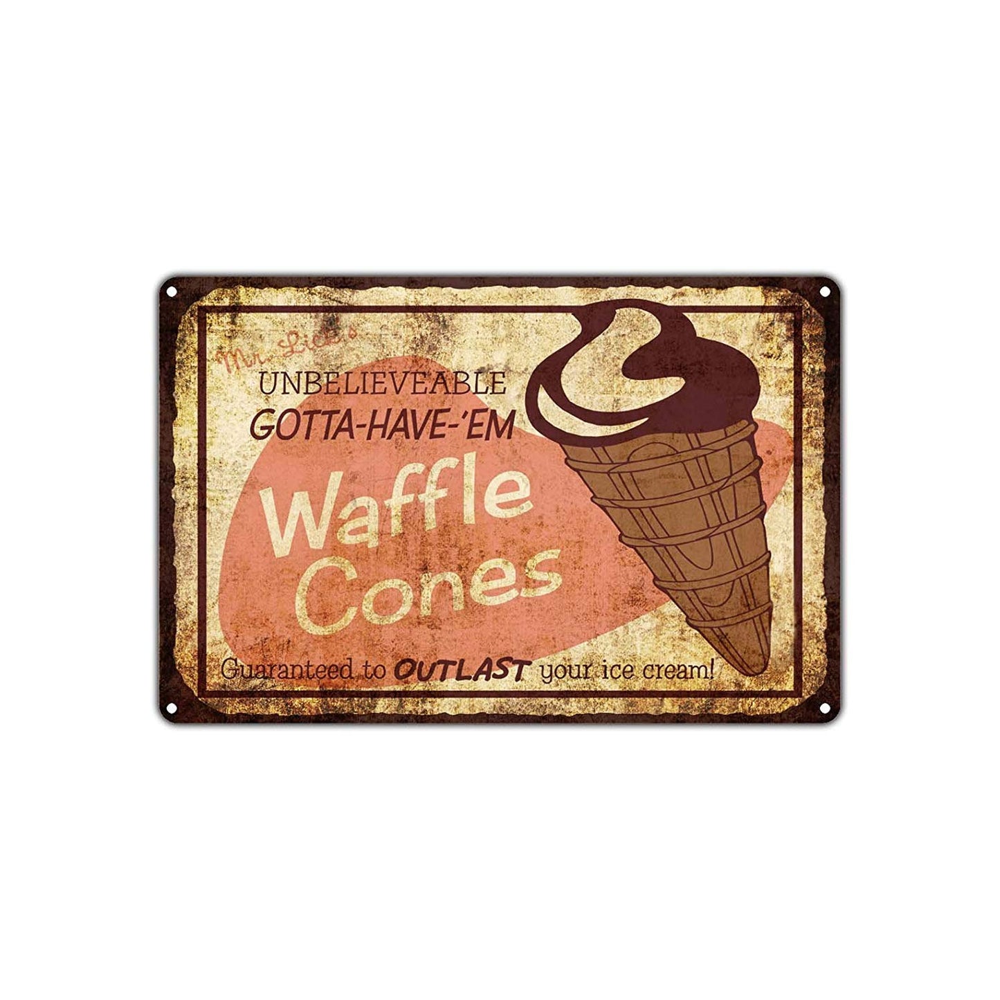 Unbelievable Waffle Cones Ice Cream Guaranteed to Outlast Your Ice Cream Vintage Retro Aluminum