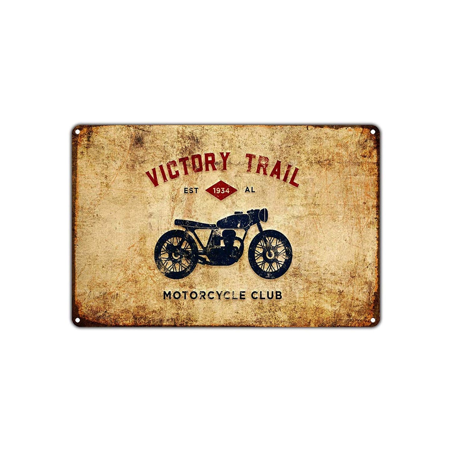Victory Trail Motorcycle Club EST 1934 Bike Vintage Retro Wall Decor Art Shop Garage Aluminum