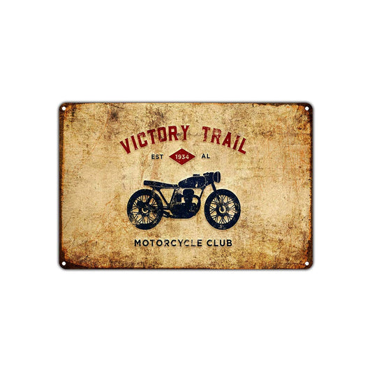 Victory Trail Motorcycle Club EST 1934 Bike Vintage Retro Wall Decor Art Shop Garage Aluminum