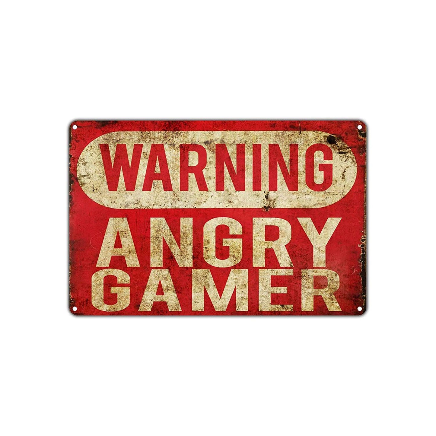 Warning Angry Gamer Video Computer PC Games Vintage Wall Art Shop Man Cave Bar Aluminum