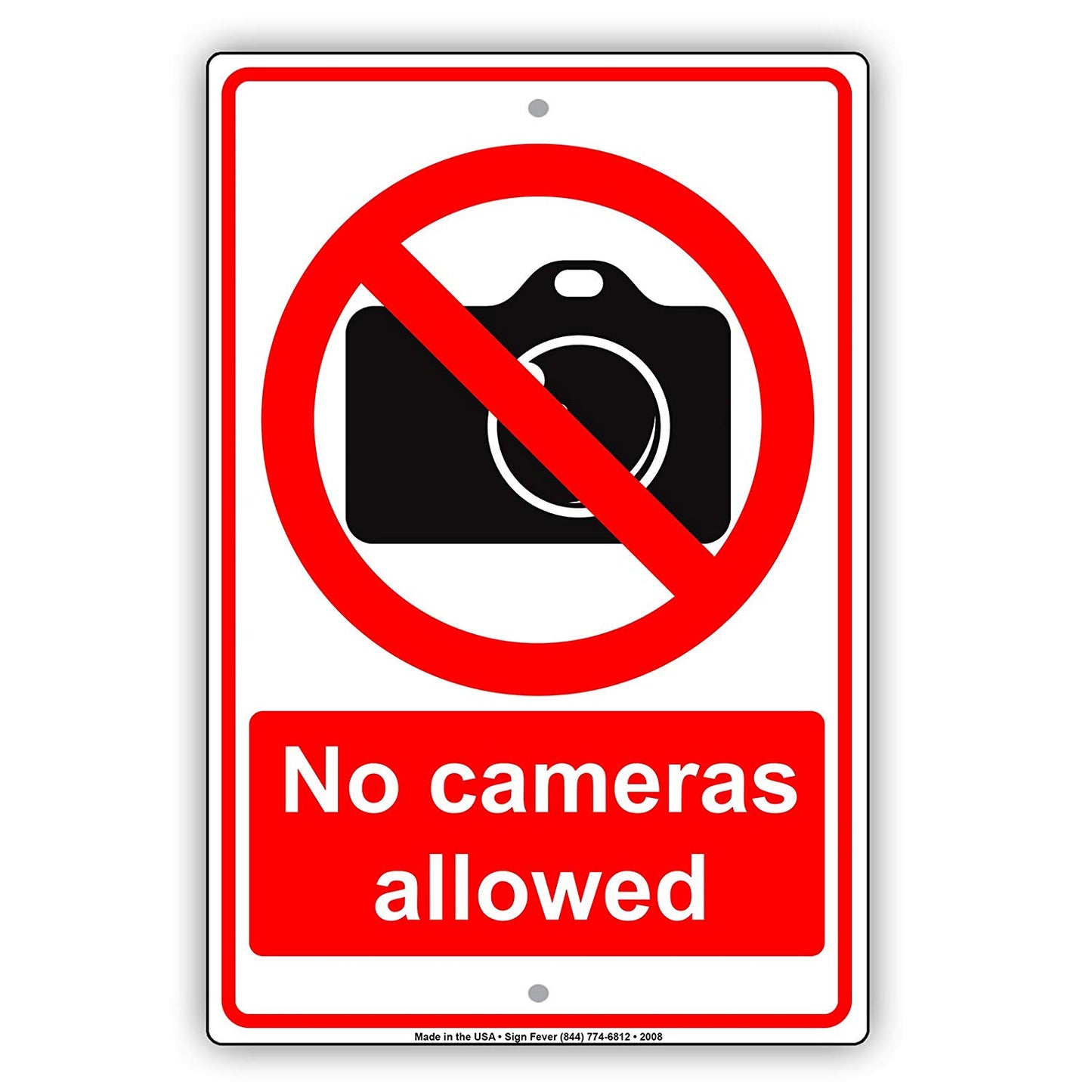 No Cameras Allowed With Graphic Restriction Caution Alert Warning Notice Aluminum