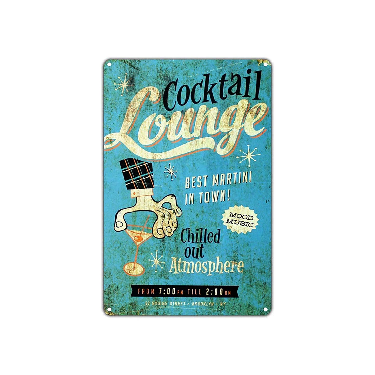 Cocktail Lounge Best Martini In Town Chilled Out Atmosphere Retro Homewares Rockabilly Aluminum