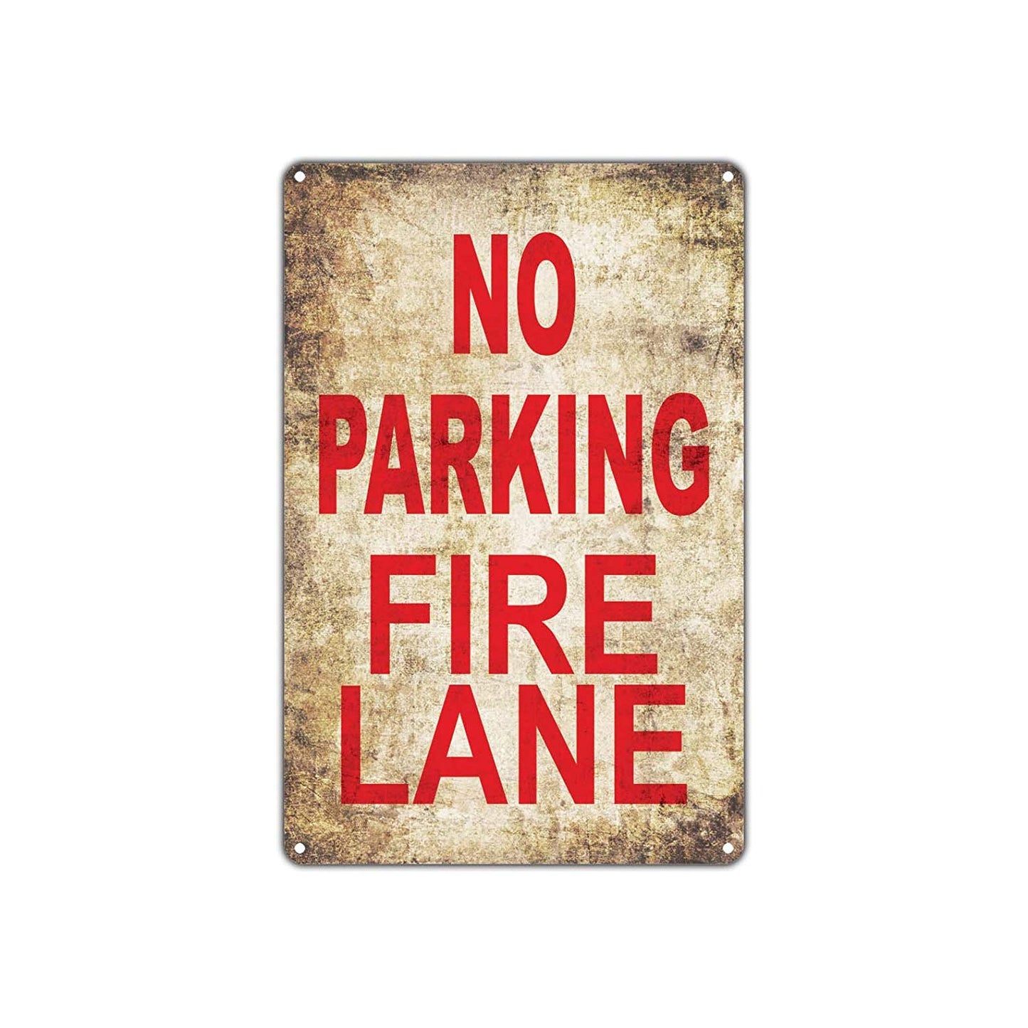 No Parking Fire Lane Red Line Restriction Retro Wall Decor Art Store Man Cave Bar Garage Aluminum