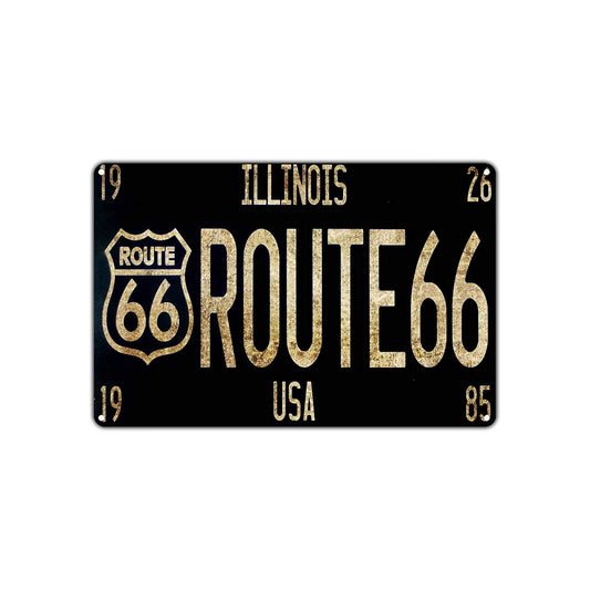 Illinois Route 66 Road Highway Interstate Vintage Retro Wall Decor Art Shop Garage Aluminum