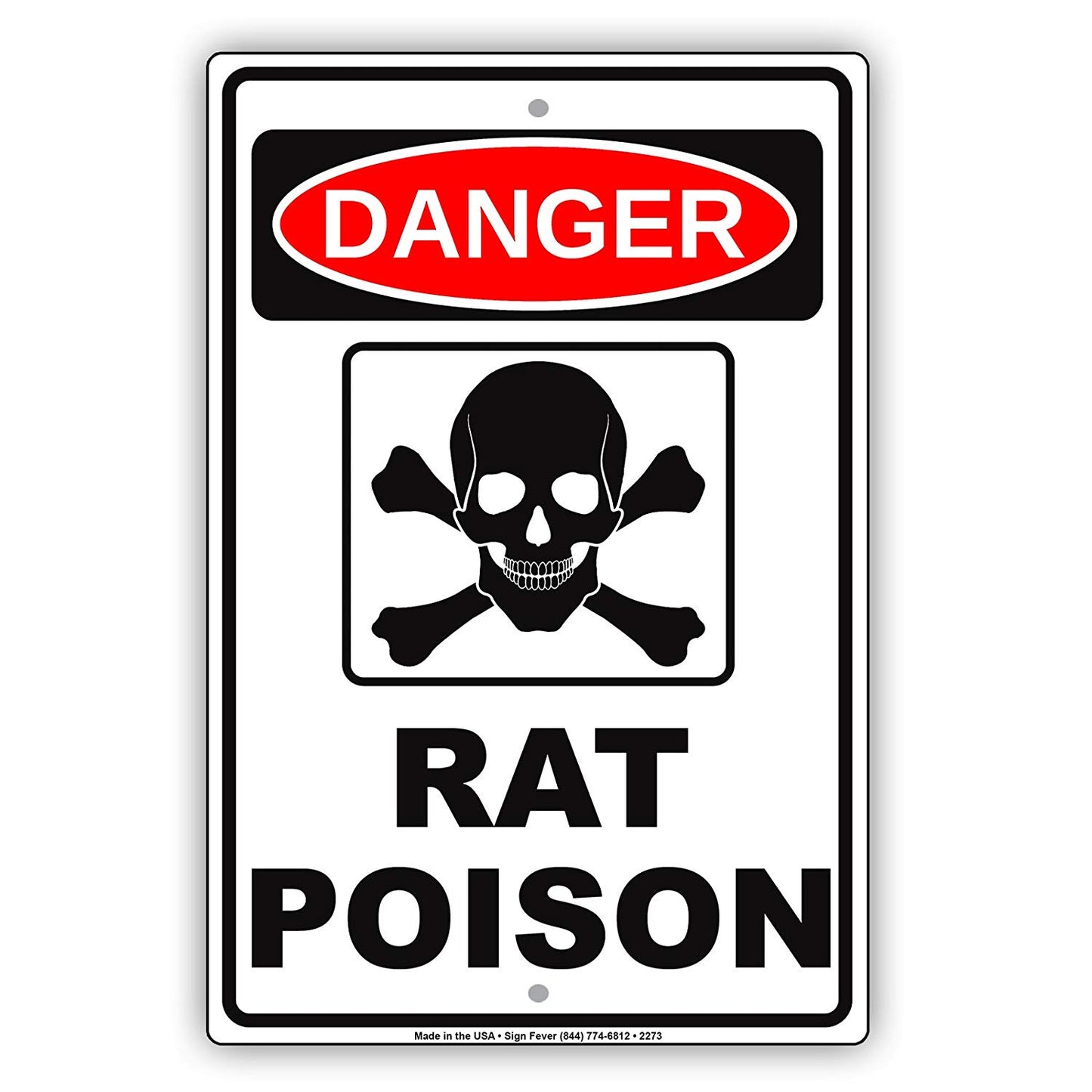 Danger Rat Poison Osha Hazardous Area Safety Alert Caution Warning Aluminum