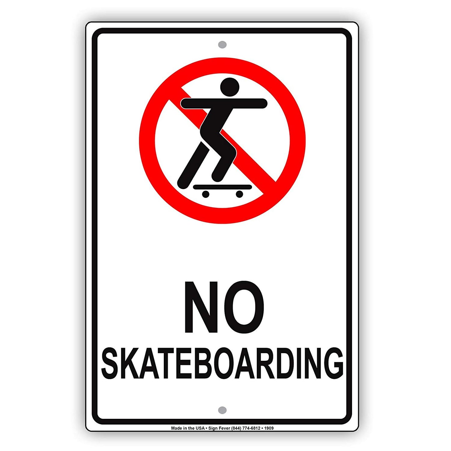 No Skateboarding Allowed With Graphic Restriction Alert Caution Warning Notice Aluminum