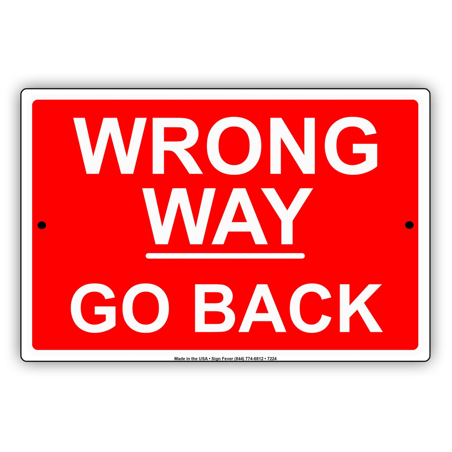 Wrong Way Go Back Do Not Enter Restriction Strictly Prohibited Aluminum Metal Sign Plate