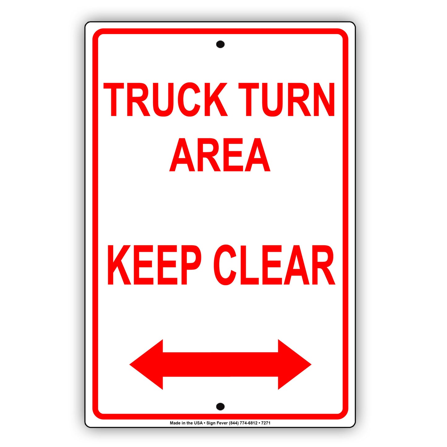 Truck Turn Area Keep Clear Alert Notice Follow The Rules Aluminum Metal Sign Plate