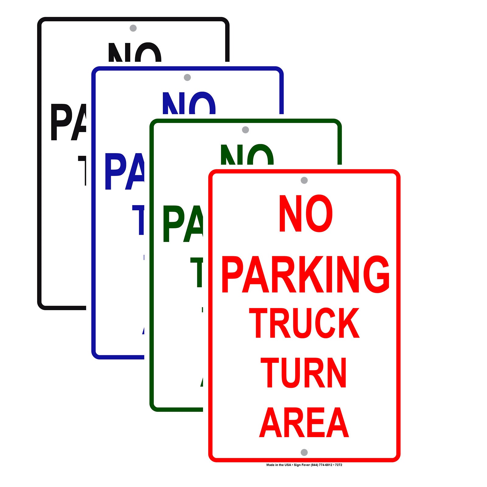 No Parking Truck Turn Area Keep Clear Aluminum Metal Sign Plate