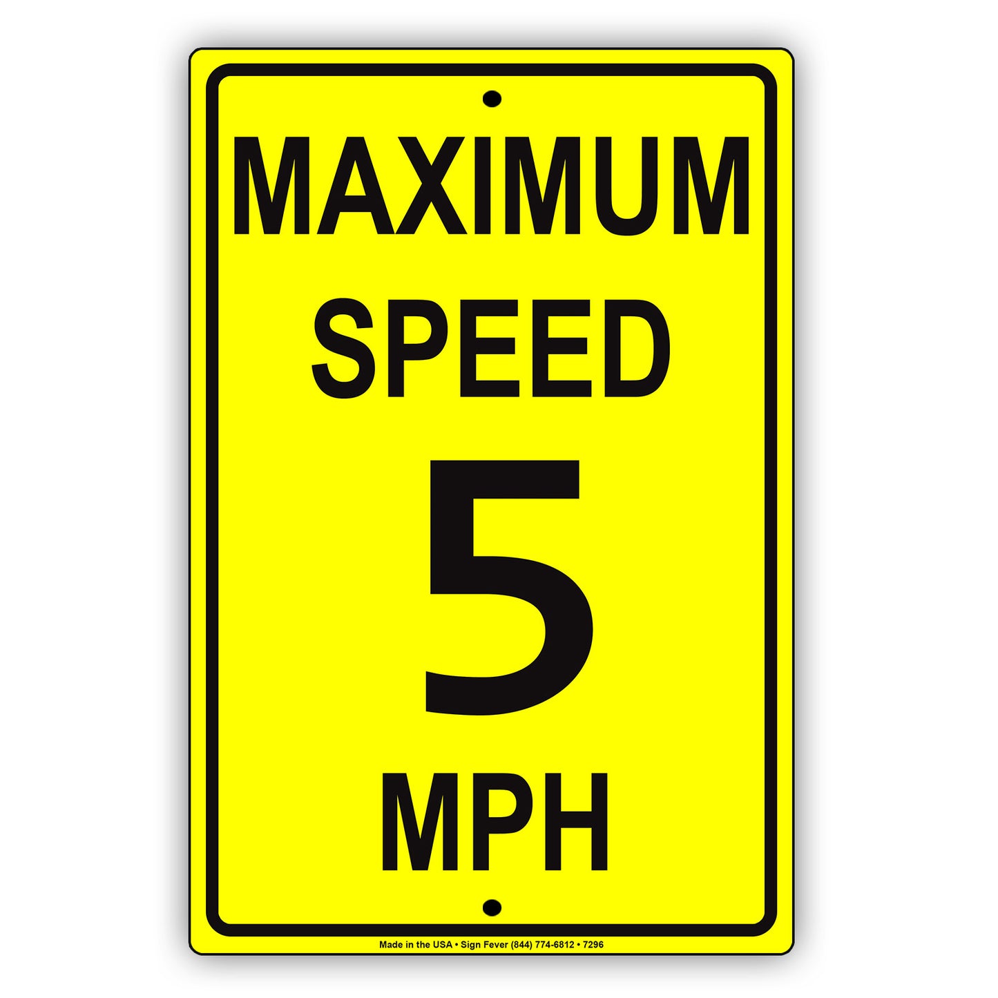 Maximum Speed 5 MPH Highway Road Notice Alert Aluminum Metal Sign Plate