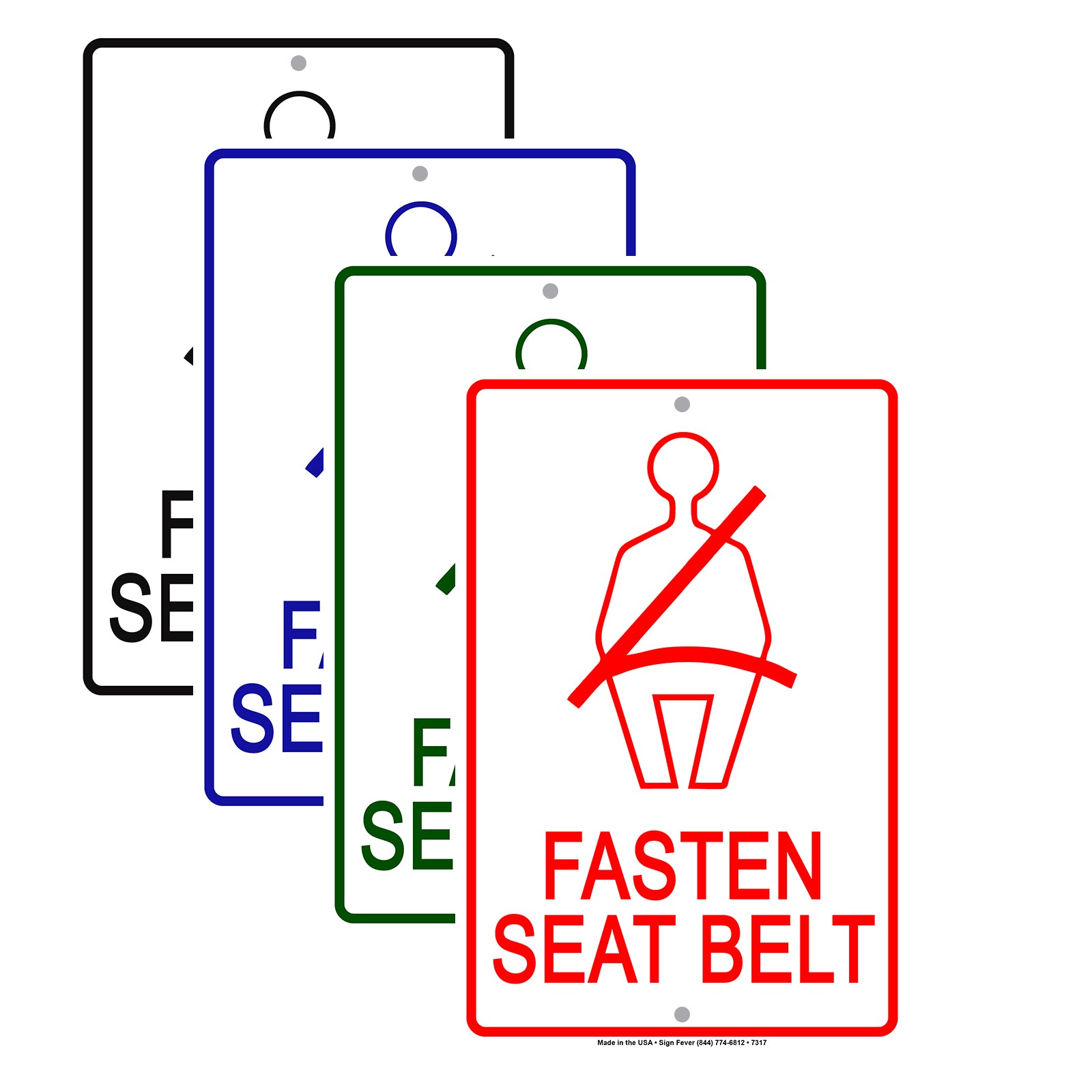 Fasten Seat Belt Life Safety Security Aluminum Metal Sign Plate