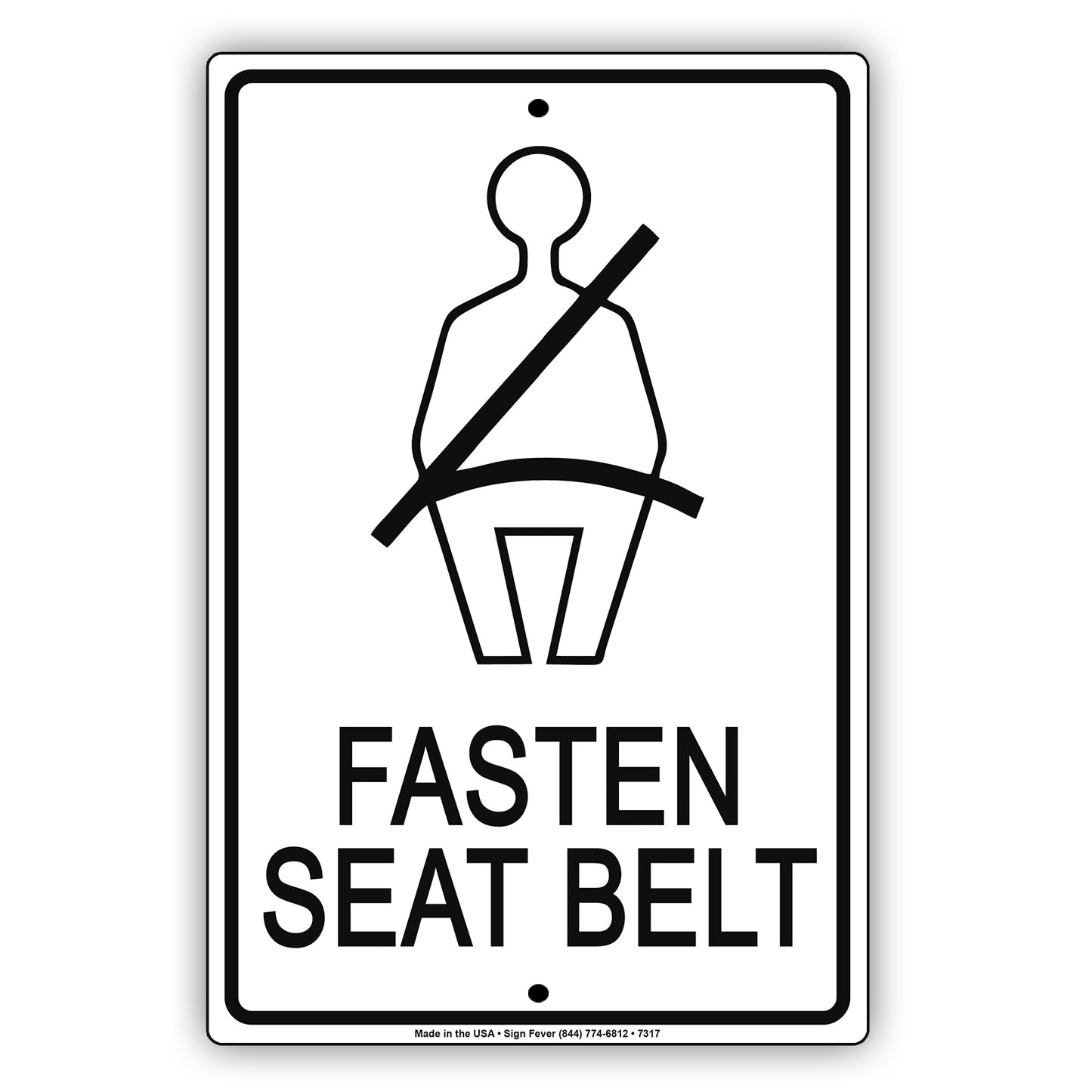 Fasten Seat Belt Life Safety Security Aluminum Metal Sign Plate