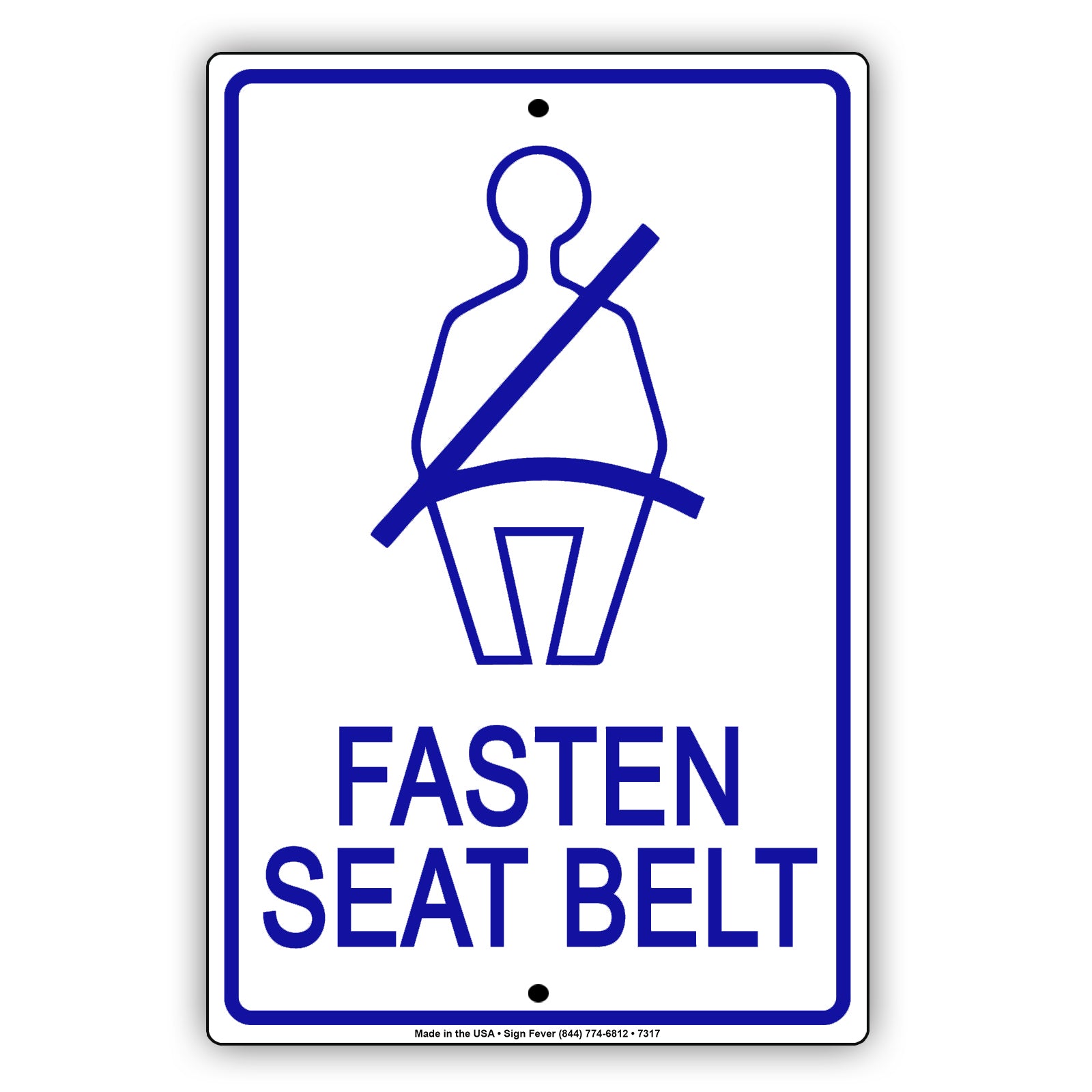 Fasten Seat Belt Life Safety Security Aluminum Metal Sign Plate