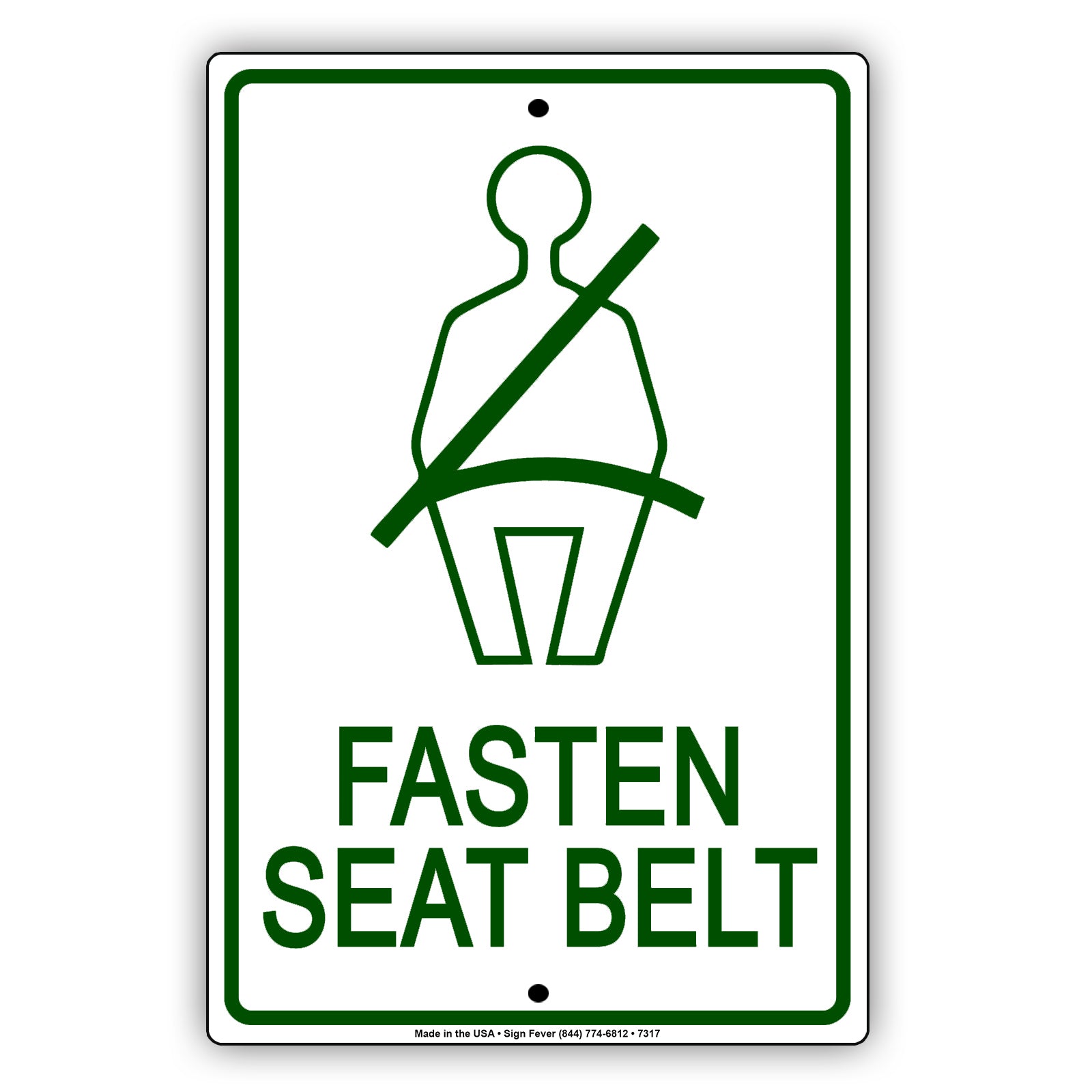 Fasten Seat Belt Life Safety Security Aluminum Metal Sign Plate