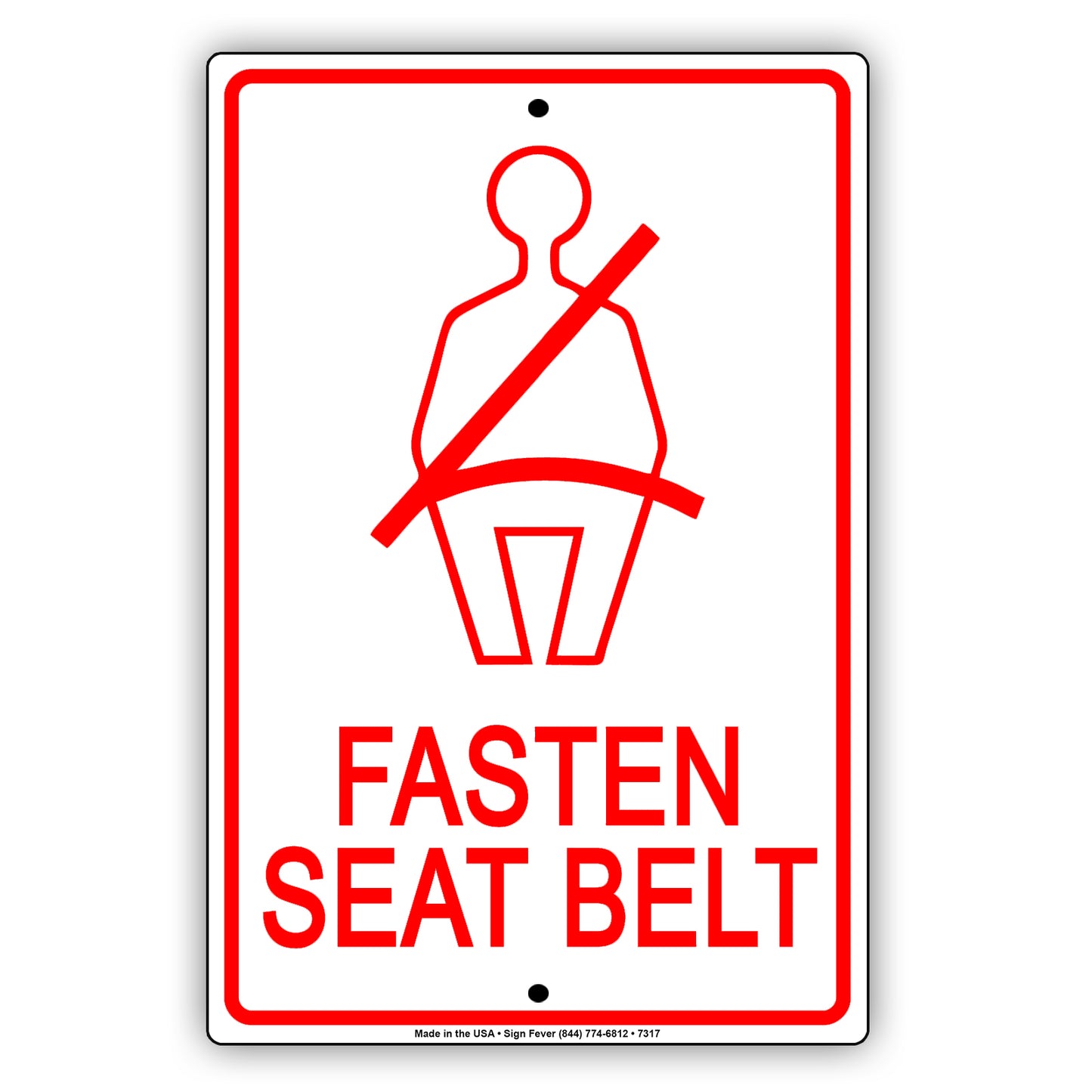 Fasten Seat Belt Life Safety Security Aluminum Metal Sign Plate