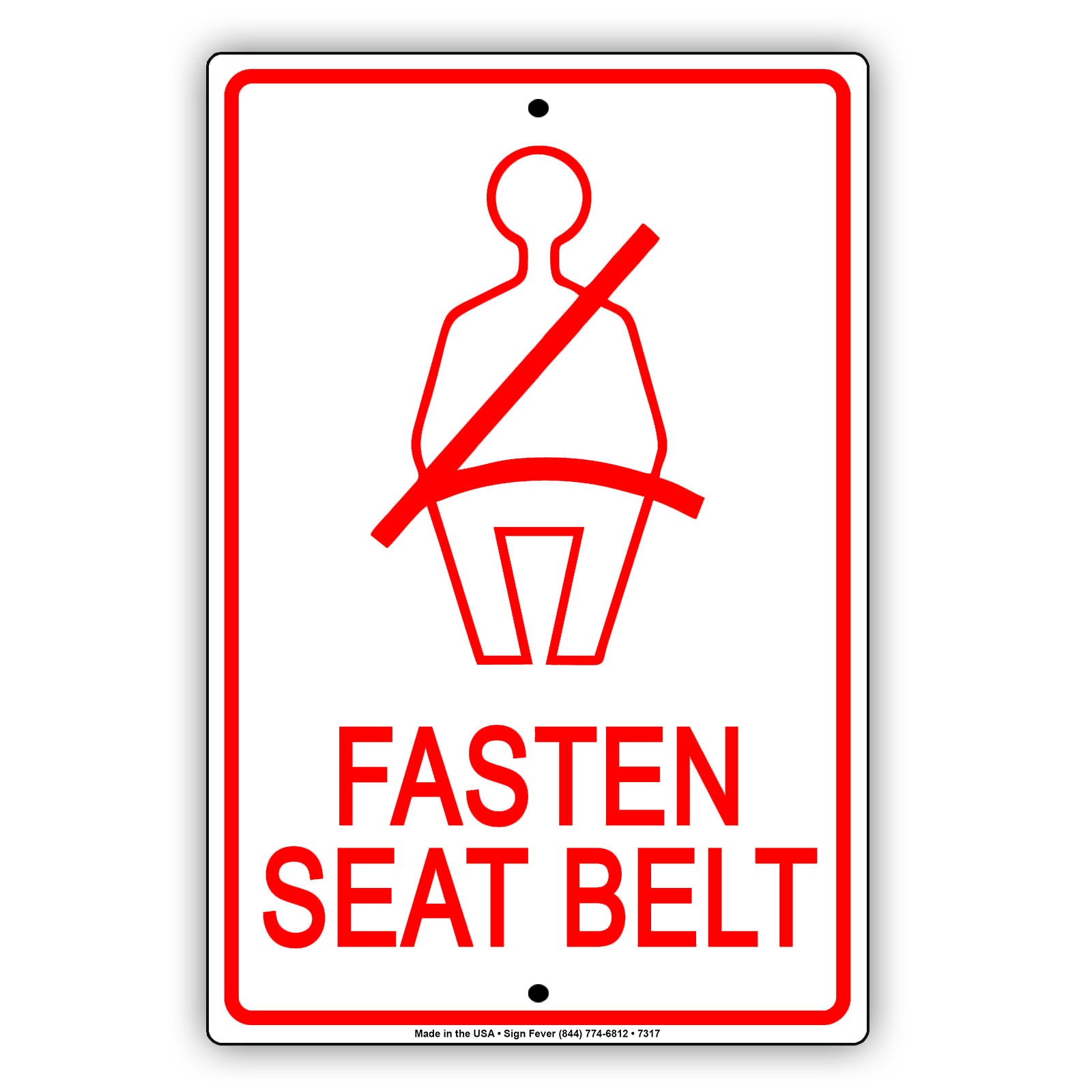 Fasten Seat Belt Life Safety Security Aluminum Metal Sign Plate