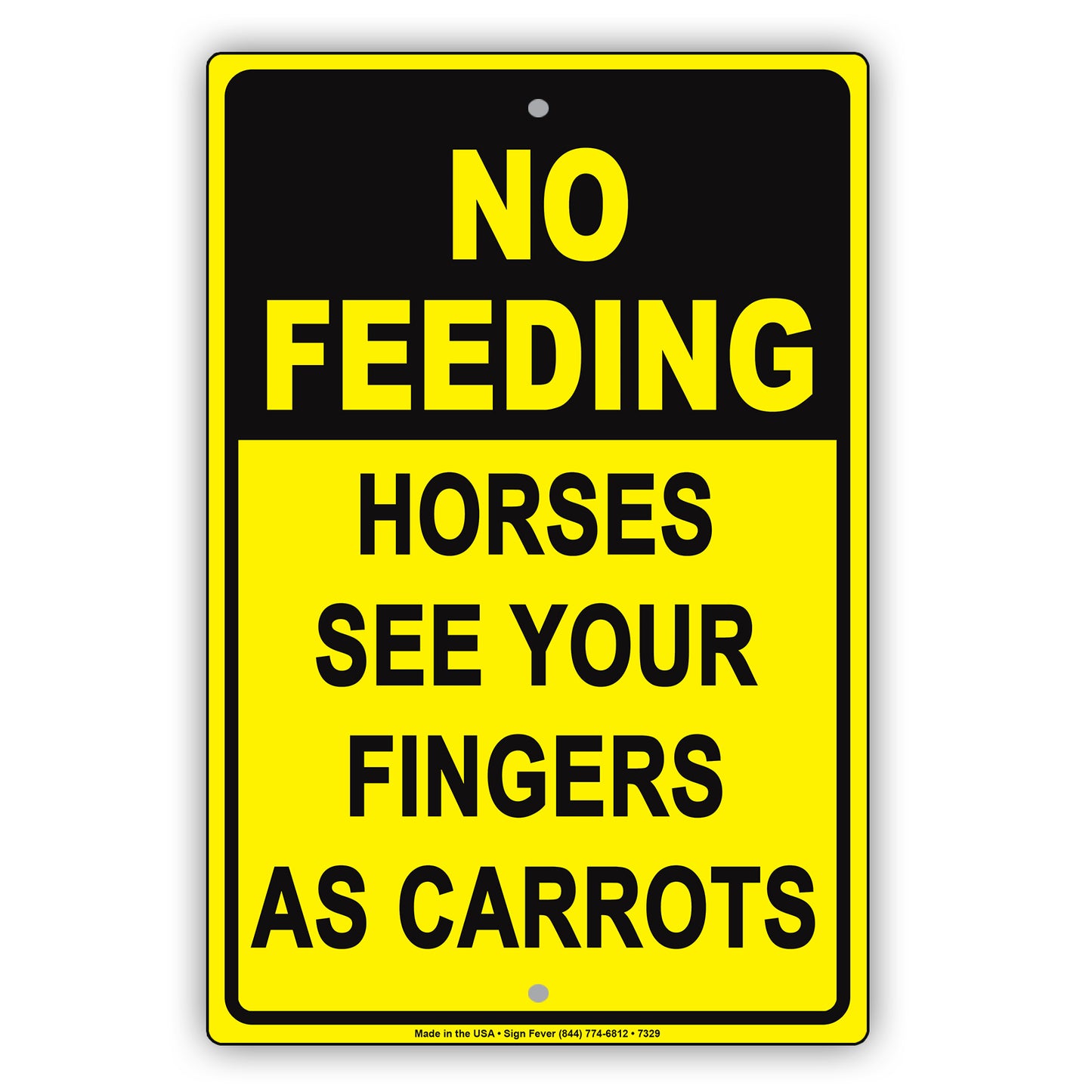 No Feeding Horses See Your Fingers As Carrots Alert Aluminum Metal Sign Plate