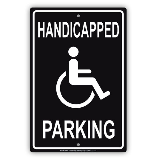 Handicapped Reserve Parking Disable Person Aluminum Metal Sign Plate