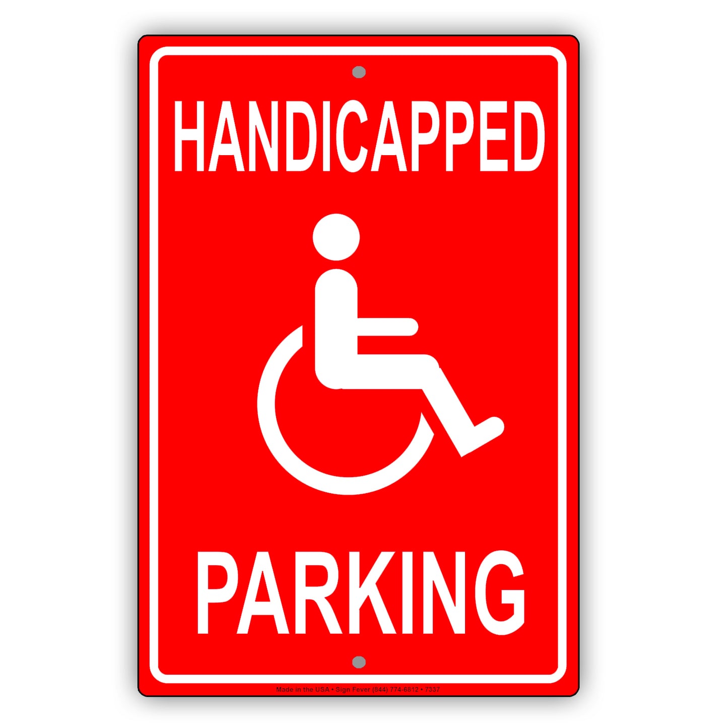 Handicapped Reserve Parking Disable Person Aluminum Metal Sign Plate