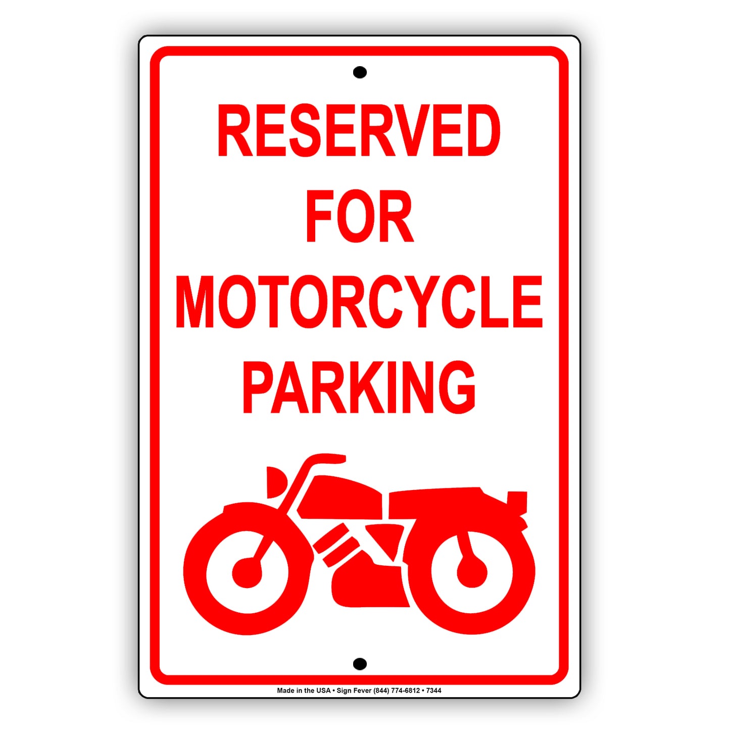 Reserved For Motorcycle Parking All Others Will Be Towed Aluminum Metal Sign Plate
