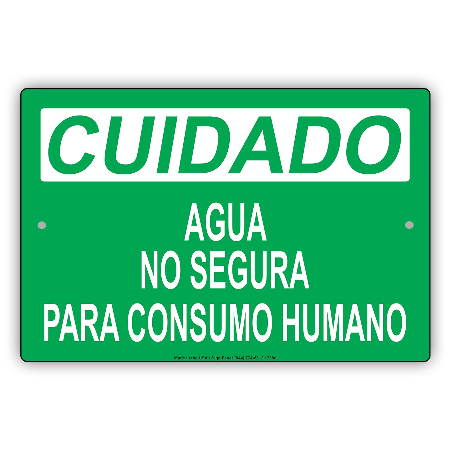 Cuidado Agua No Segura Para Consumo Humano Aluminum Metal Sign Plate