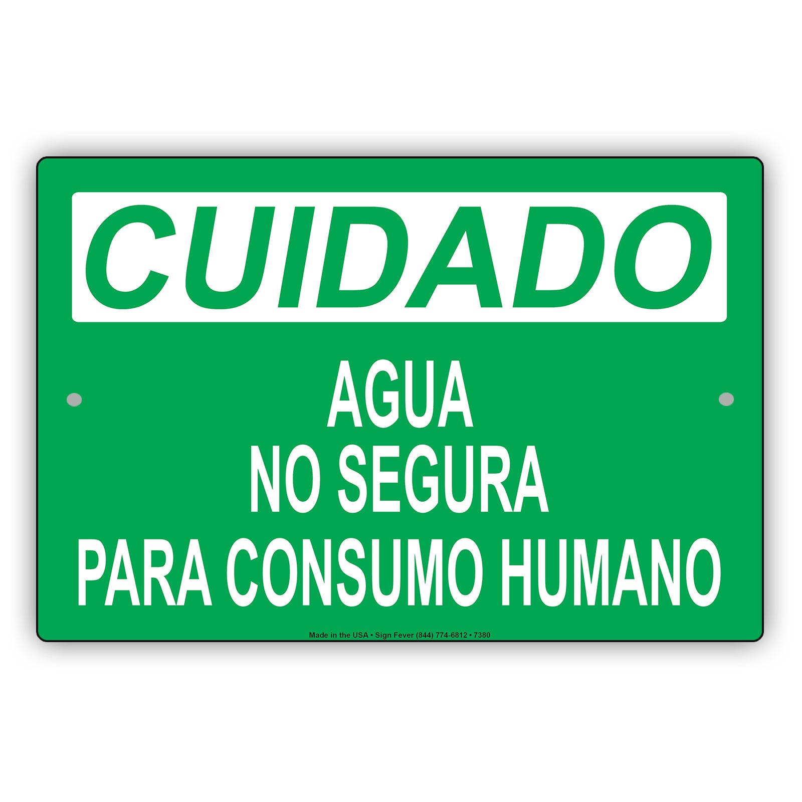Cuidado Agua No Segura Para Consumo Humano Aluminum Metal Sign Plate