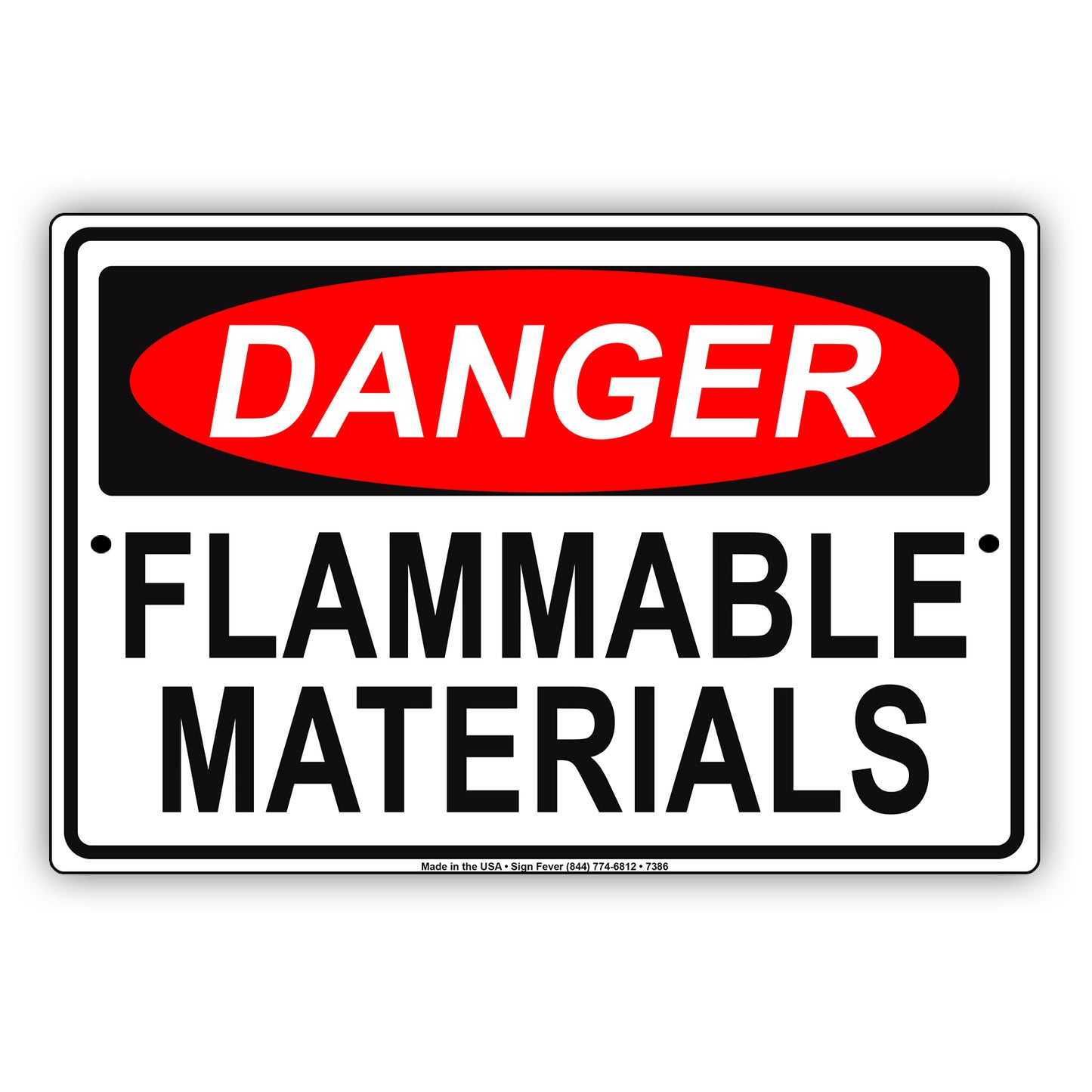Danger Flammable Materials Restriction Strictly Prohibited Alert Notice Aluminum Metal Sign Plate
