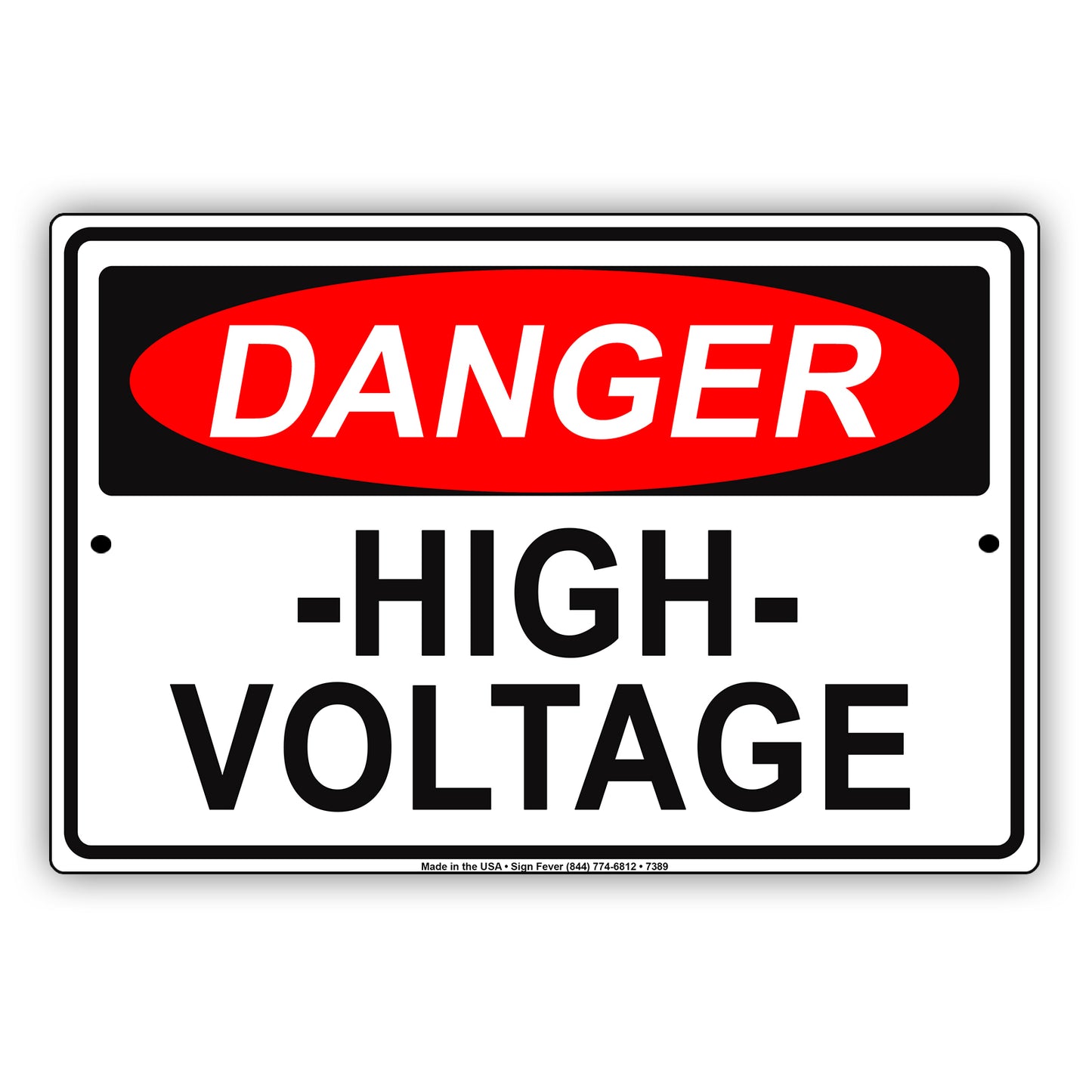 Danger High Voltage Restriction Strictly Prohibited Alert Notice Aluminum Metal Sign Plate