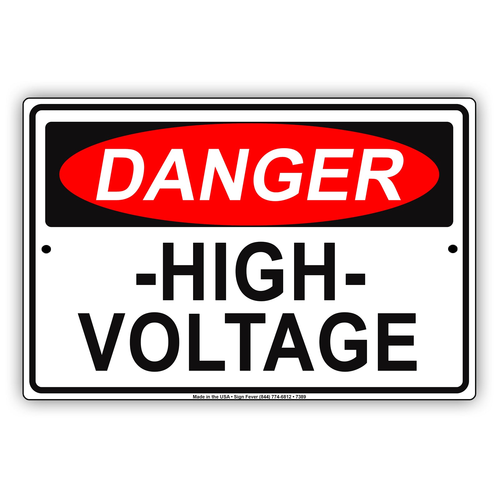 Danger High Voltage Restriction Strictly Prohibited Alert Notice Aluminum Metal Sign Plate