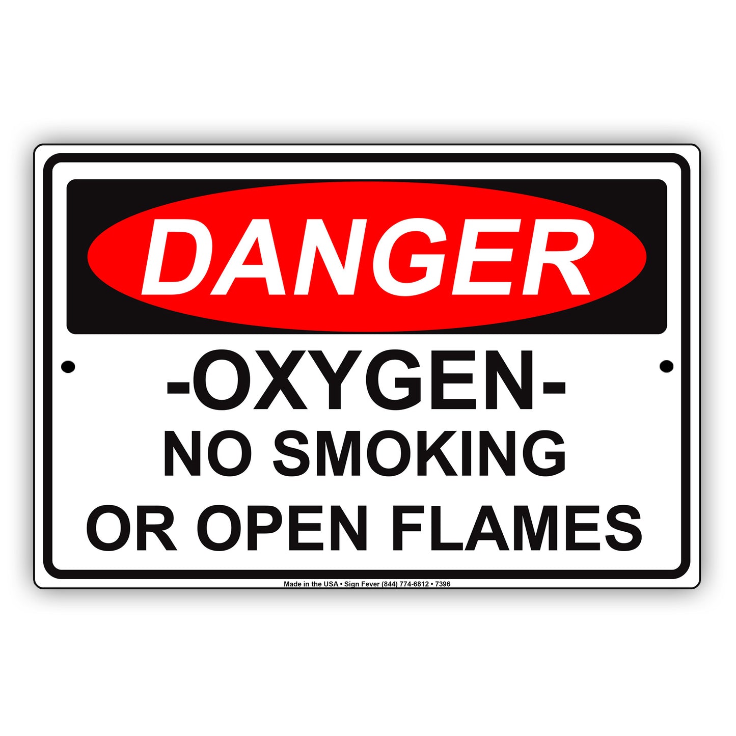 Danger Oxygen No Smoking Or Open Flames Restriction Strictly Prohibited Alert Notice Aluminum Metal Sign Plate